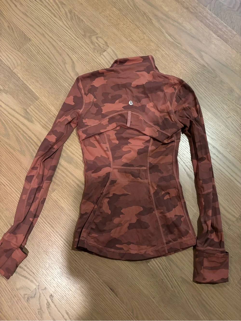 Lululemon Women's Rust Camo Zip-Front Jacket Sports Cardigan Size 0